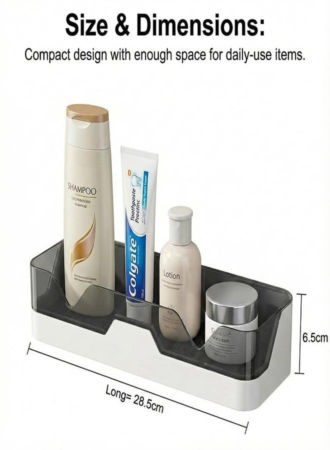 Oblivion Bathroom Shelves 1 Pc - Wall Mounted Adhesive Bathroom Shelf, Plastic Storage Organizer Caddy for Toiletries, Soaps & Bottles, Easy Installation, Space-Saving Rack for Washroom & Kitchen Use - Image 4